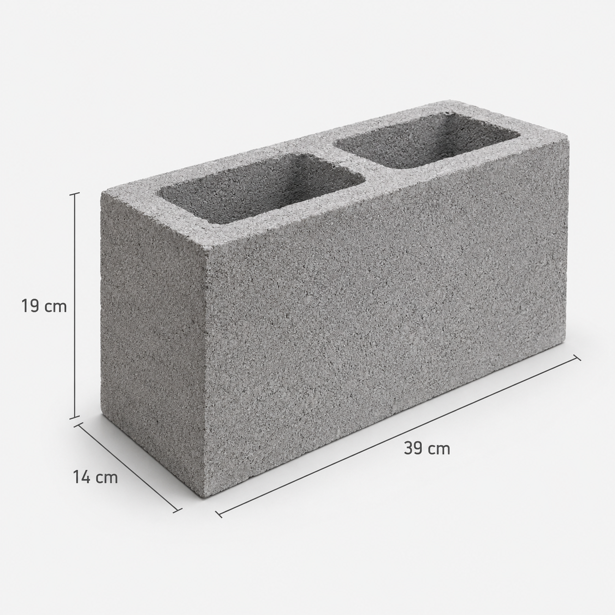Bloco Estrutural 14 - 14 x 19 x 39 cm