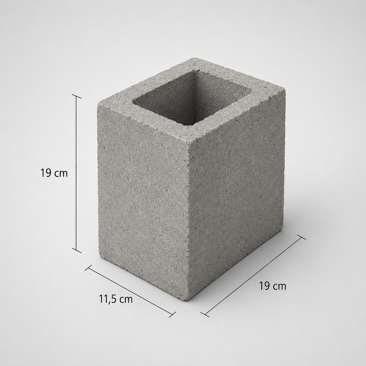 Meio Bloco 11,5 - 11,5 x 19 x 19 cm
