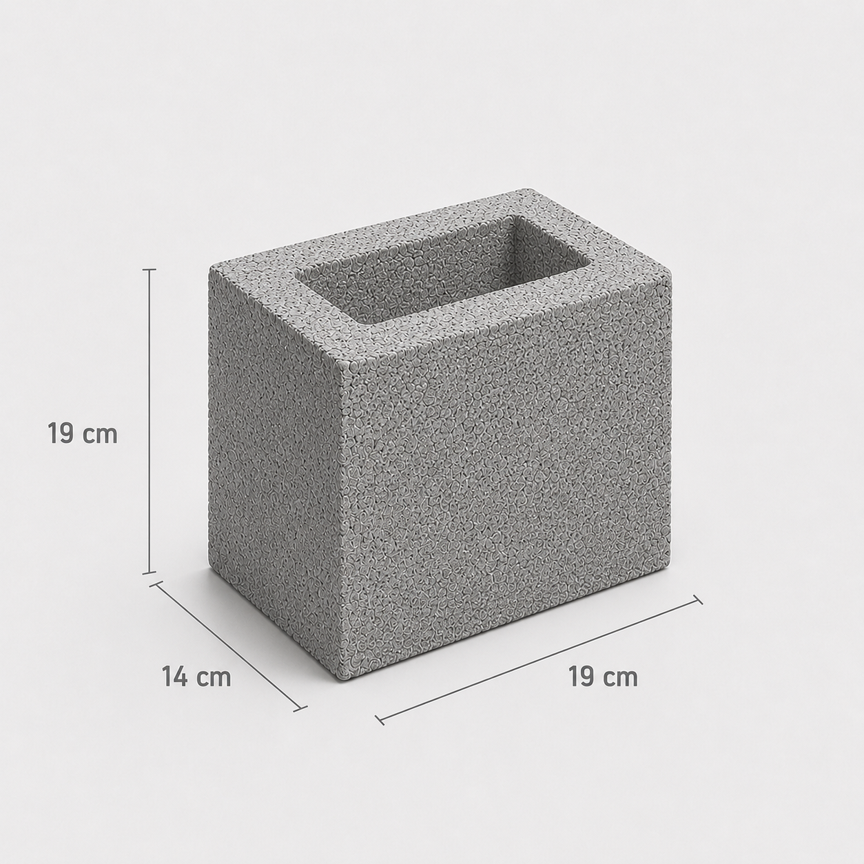 Meio Bloco 14 - 14 x 19 x 19 cm