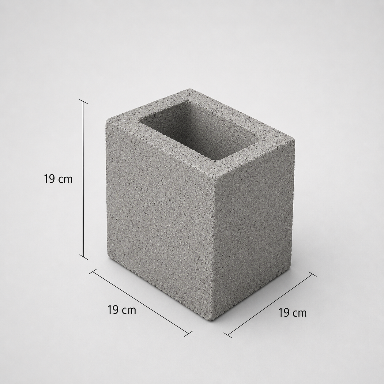 Meio Bloco 19 - 19 x 19 x 19 cm